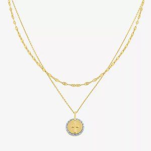 YES PLEASE! 2-pc. Diamond Accent Necklace Set in 14K Gold Over Silver